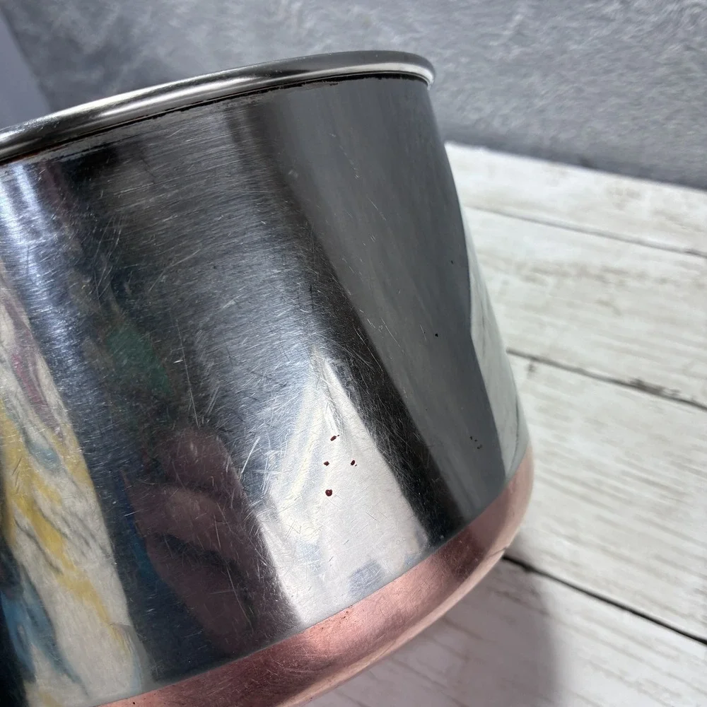 Vintage Revere Ware Copper Clad Stainless Steel Saucepan with Lid - 1801 Series
